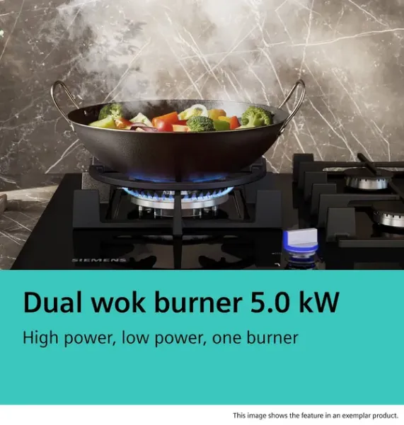 Siemens ER9A6SH40 iQ700 Gas hob 90 cm Tempered glass, Black feature 7