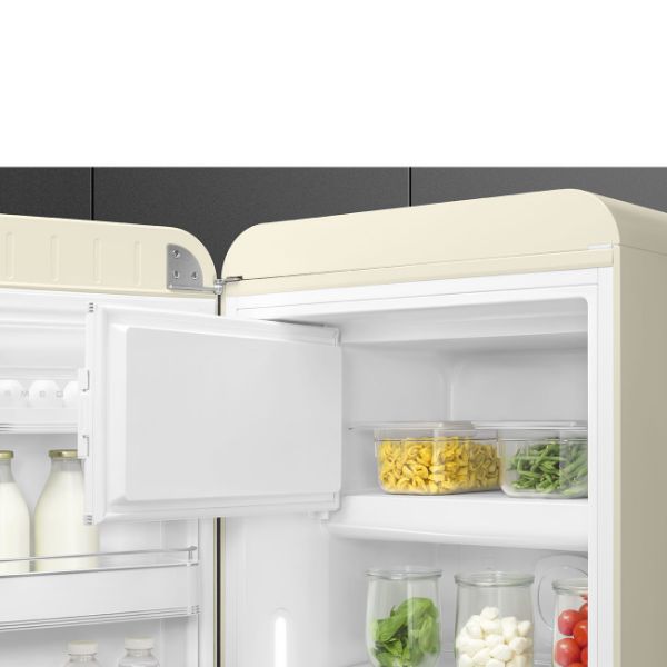 Smeg FAB28LCR6UK 60cm 50s Style Left Hand Hinged Fridge with Icebox in Cream_icebox