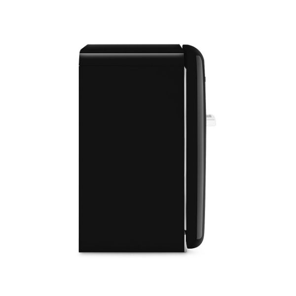 Smeg FAB10HRBL6 55cm 50s Style Black Small Right Hand Hinged Home Bar Fridge_side view