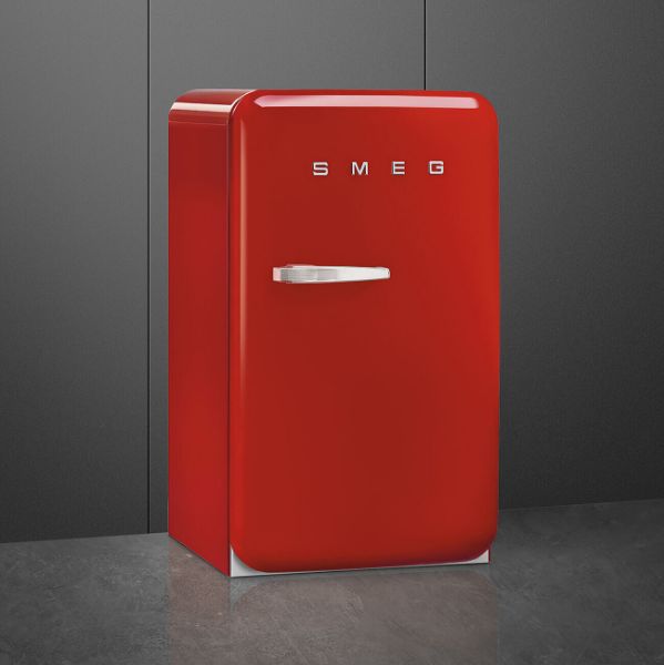 Smeg FAB10HRRD6 55cm 50s Style Red Small Right Hand Hinged Home Bar Fridge_angled view