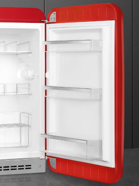 Smeg FAB10HRRD6 55cm 50s Style Red Small Right Hand Hinged Home Bar Fridge_door shelves