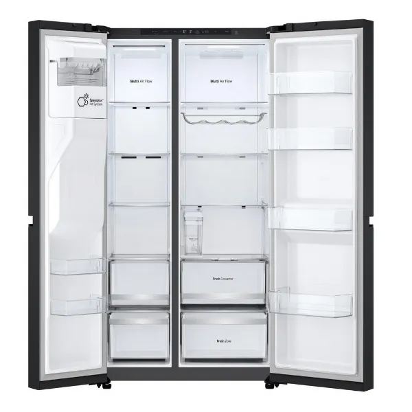 LG GSLE81EPBD 91.3cm 50/50 Frost Free American Fridge Freezer - Essence Matte Black_interior