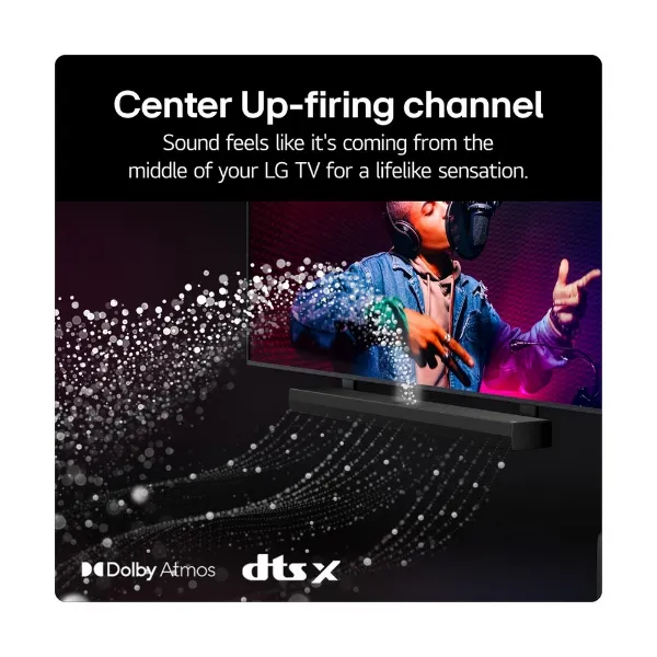 LG US70TY.AGBRLLK Wireless 3.1.1ch Soundbar & Subwoofer - Black_center upfiring channel