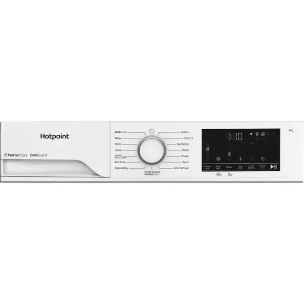 Hotpoint CHD93MWWUK 9kg 60cm Heat Pump Tumble Dryer with PetHairCare_controls