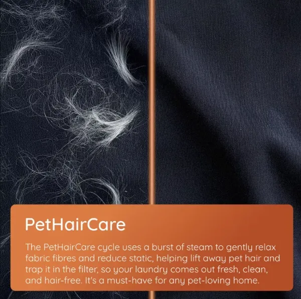 Hotpoint CHD93MWWUK 9kg 60cm Heat Pump Tumble Dryer with PetHairCare_pethaircare