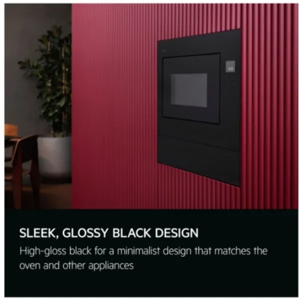 AEG OB6SM261UB 6000 Integrated Microwave 26L_sleek glossy black design