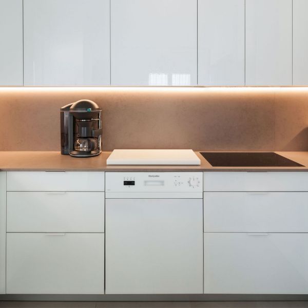 Montpellier MDI655W 60cm Semi-Integrated Dishwasher White - 12 Place Settings_kitchen view