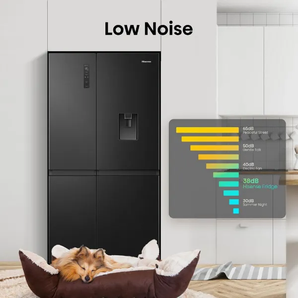 Hisense RS840N4WFE 60/40 91cm Frost Free American Fridge Freezer - Black Stainless Steel_low noise