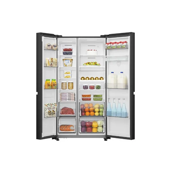 Hisense RS840N4WFE 60/40 91cm Frost Free American Fridge Freezer - Black Stainless Steel_interior