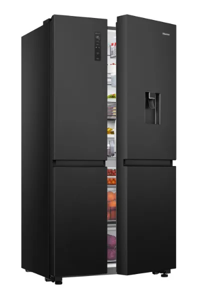 Hisense RS840N4WFE 60/40 91cm Frost Free American Fridge Freezer - Black Stainless Steel_door open