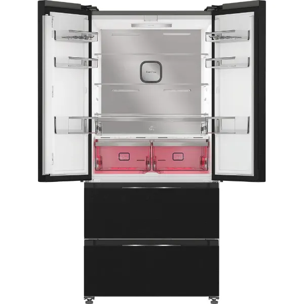 Hotpoint Dual American Fridge Freezer in Black HPG2 6513 XK5E - Main open