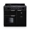 Rangemaster 14190 Classic 100 Dual Fuel Range Cooker in Gloss Black with Chrome Trim - CL100DFPGBL/CM1