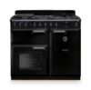 Rangemaster 14638 Classic Deluxe 100 Dual Fuel Range Cooker in Gloss Black with Chrome Trim - CLDL100DFPGBL/CM1