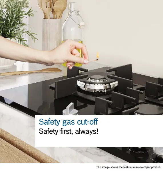 Bosch PBH6B5K60 60cm Gas Hob in Stainless Steel_safety cut off