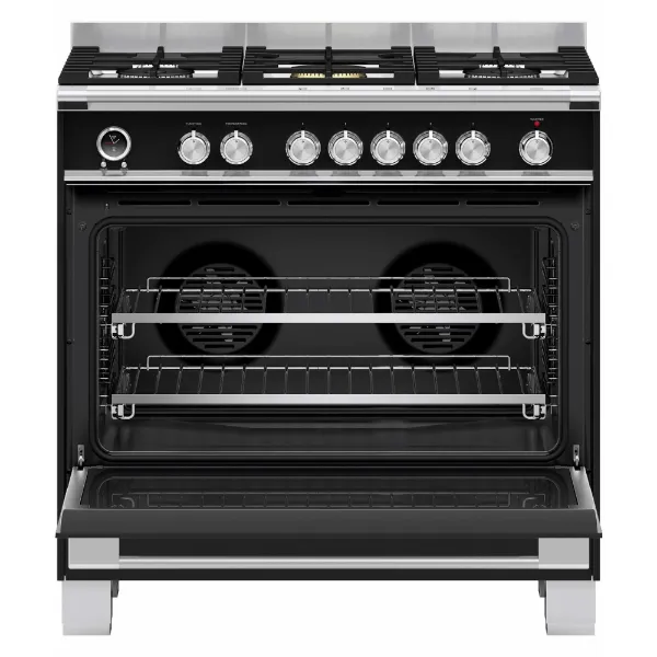 Fisher & Paykel OR90SCG6B1 90cm Dual Fuel Range Cooker - Black_open