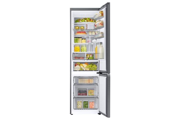 Samsung RL38C776ASR/EU Bespoke SpaceMax™ 387L Smart Combi Fridge Freezer in Real Steel_open