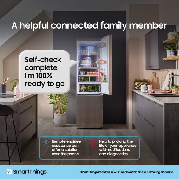 Samsung RB38C602CS9/EU S Series 6 SpaceMax™ 390L Smart Combi Fridge Freezer in Matte Stainless _smart things