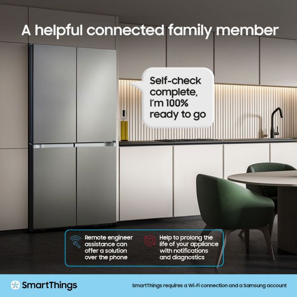 Samsung RS70F64KDTEU Series 6 SpaceMax™ Smart American Fridge Freezer in Silver_smart things