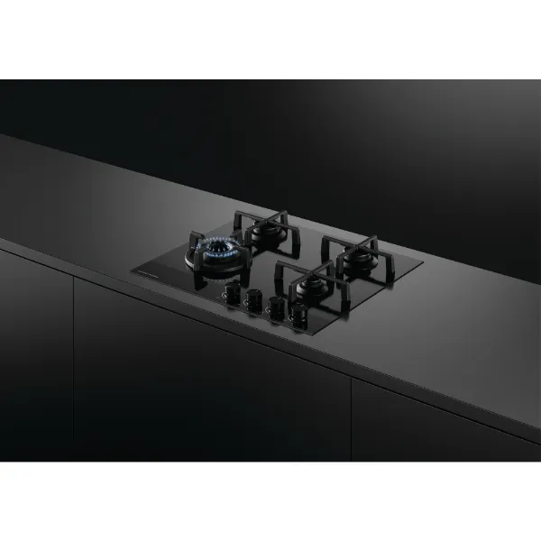 Fisher & Paykel CG604DLPGB4 60cm 'Gas on Glass' 4 Burner - BlackSide