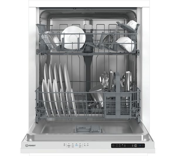 Indesit IN2IE13DT70UK Fully Integrated Full Size Dishwasher - White Control Panel with Fixed Door Fixing Kit - E Rated open