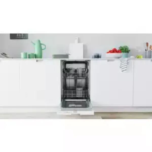Indesit IN2ID10CS80UK Slimline Integrated Dishwasher - White open
