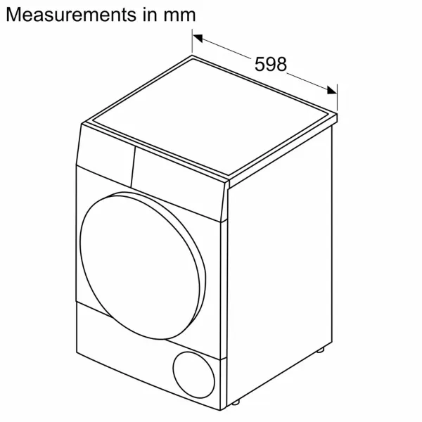 Siemens WQ46H2D9GB Heat Pump Tumble Dryer in White_measurements