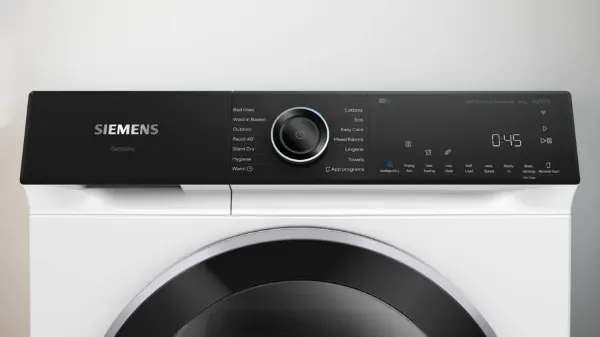 Siemens WQ46H2D9GB Heat Pump Tumble Dryer in White_controls