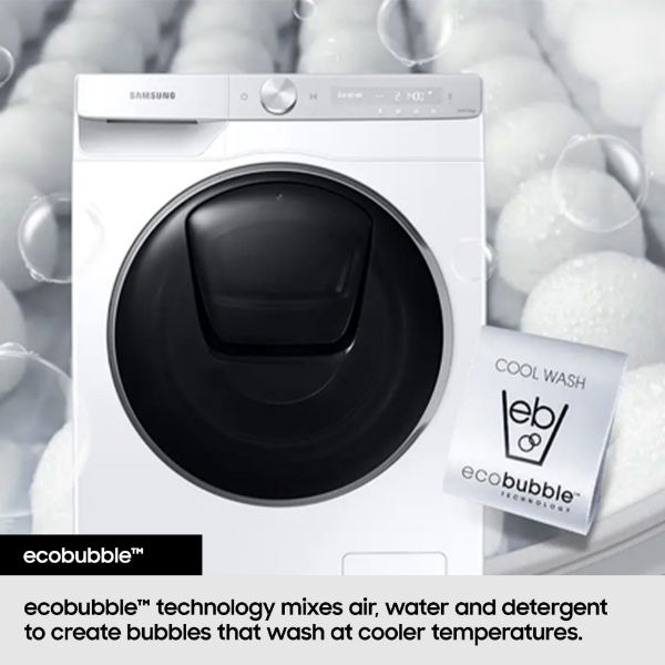 Samsung WF90F09C4SU1 Series 9 AI Home 9kg 1400 Spin Smart Washing Machine - Silver_eco bubble
