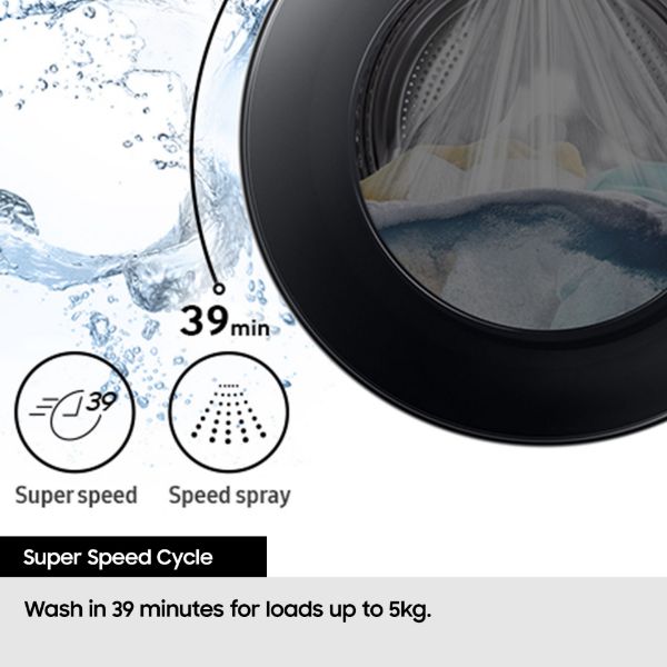 Samsung WW11DG6B25LEU1 Series 6 AI Energy 11kg 1400 Spin Smart Washing Machine - White_super speed cycle