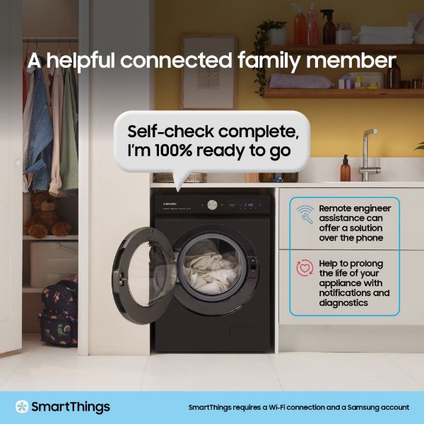 Samsung WW11DG6B85LBU1 Series 6 AI Energy 11kg 1400 Spin Smart Washing Machine - Black_smart things