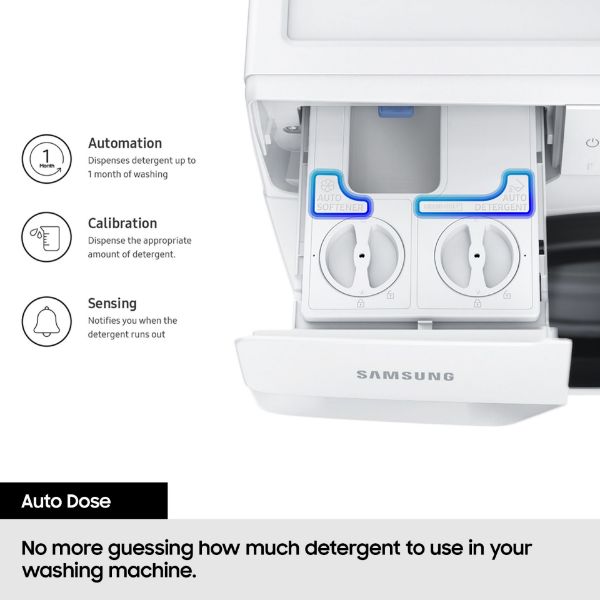 Samsung WW11DG6B85LEU1 Series 6 AI Energy 11kg 1400 Spin Smart Washing Machine - White_auto dose