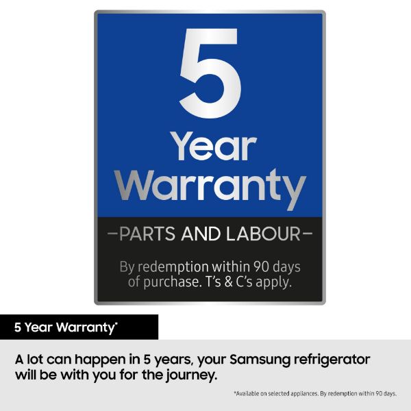 Samsung BRB70F26DES0EU 54cm 60/40 Series 6 SpaceMax™  Smart Integrated Frost Free Fridge Freezer - White_warranty