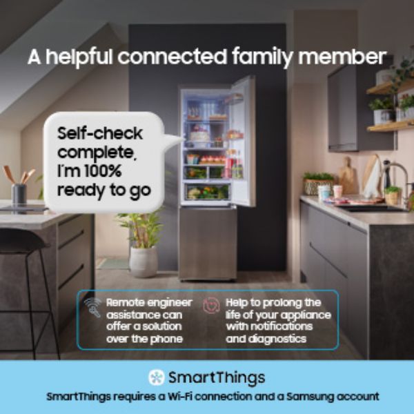 Samsung RB34C600ESA/EU 59.5cm 60/40 SpaceMax™ 344L Smart Combi Frost Free Fridge Freezer - Silver_smart things