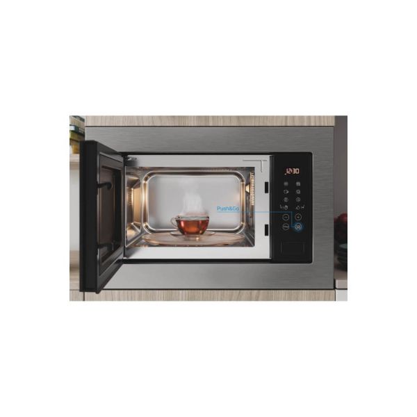 Indesit MWI 125 GX UK Built In Microwave and Grill - Stainless Steel open 2