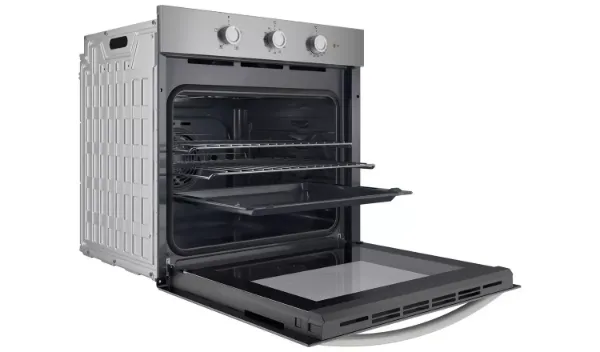 Indesit IO 233 X UK Click&Clean Electric Single Fan Oven - Stainless Steel open 2