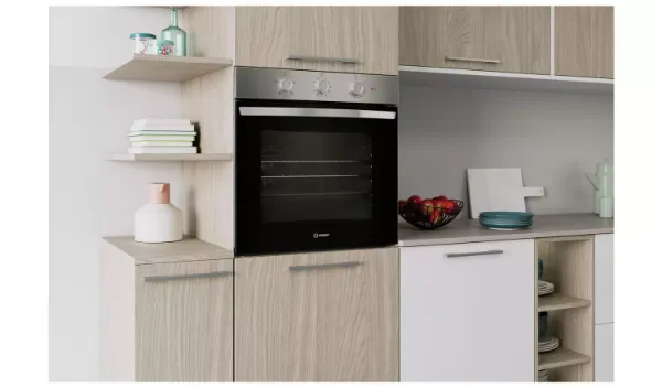 Indesit IO 233 X UK Click&Clean Electric Single Fan Oven - Stainless Steel main 3