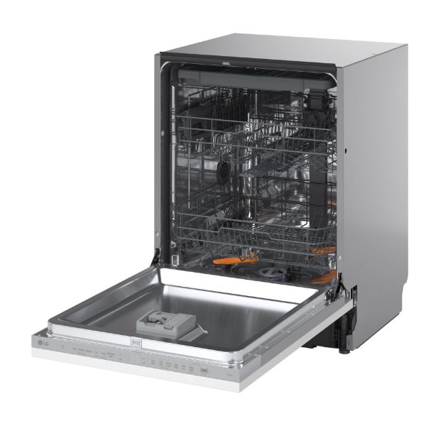 LG DB273TX QuadWash™ Full Size Integrated Dishwasher with 14 Place Settings_open door