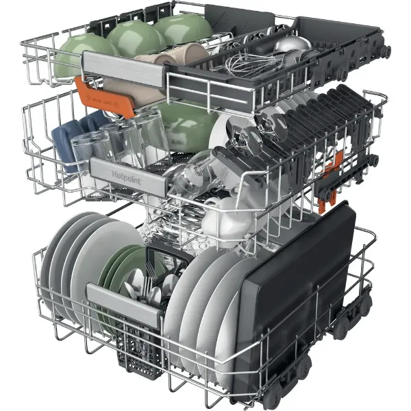 Hotpoint H8IA115M4TUSUK Hydroforce Integrated Full Size Dishwasher with Maxi Space Tub drawers