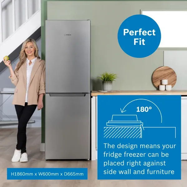 Bosch KGN34NLEAG Freestanding Fridge Freezer in Stainless Steel Look