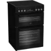 Beko EDC6731K 60cm Double Oven Electric Cooker with Vitroceramic Hob - Black_angled