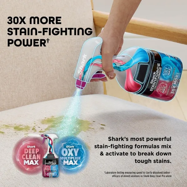 Shark HX100UKT Shark StainForce Cordless Stain-Destroying Spot Cleaner - White_stain fighting power