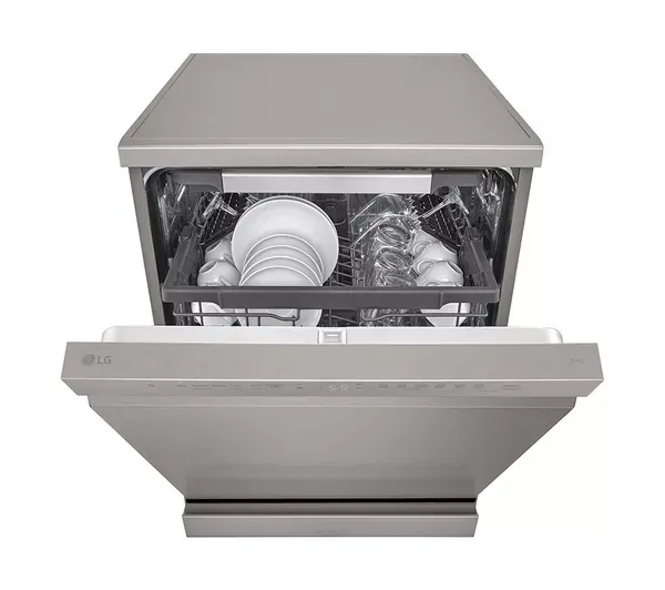 LG DF355FP 14 Place Setting QuadWash™ Freestanding Dishwasher in Silver_door open