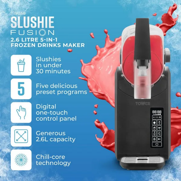 Tower T19058 2.6l Frozen Drink Slushi Maker - Black_slushie fusion