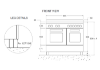 Bertazzoni Master 100cm Dual Fuel Twin Oven Range Cooker in Stainless Steel_Dimensions