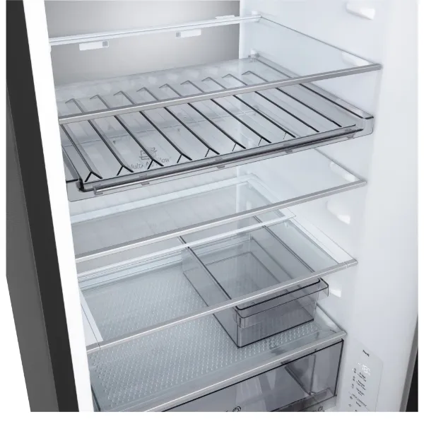 LG GBBS524CEV 375L NatureFRESH Fridge Freezer in Essence Black Steel_shelves