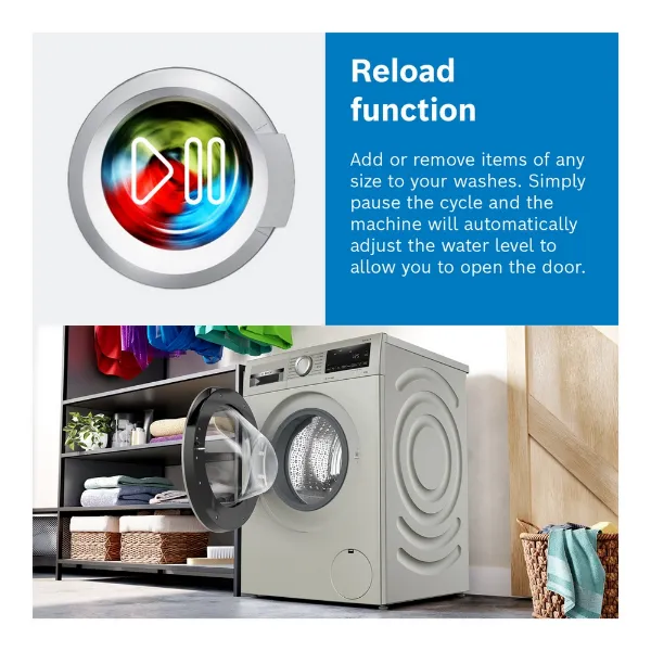 Bosch WGE03408GB 8kg 1400 Spin Washing Machine - White_reload function