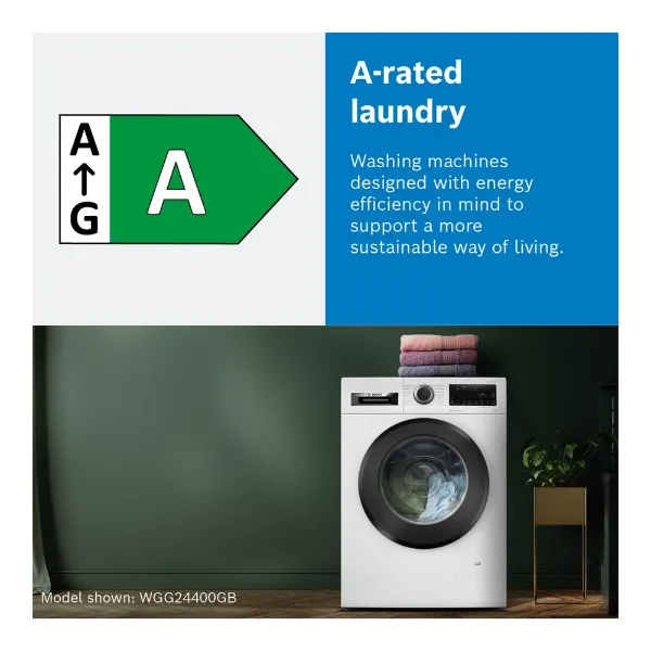 Bosch WGE03408GB 8kg 1400 Spin Washing Machine - White_a rated laundry
