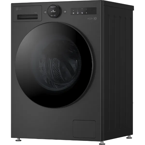 LG F4X7013TBB 13kg AI Direct Drive Washing Machine in Black_front angled view