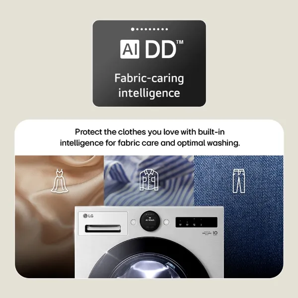 LG F4X7013TBB 13kg AI Direct Drive Washing Machine in Black_ai fabric caring intelligence