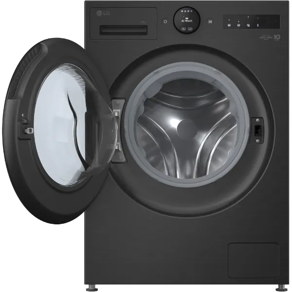 LG F4X7013TBB 13kg AI Direct Drive Washing Machine in Black_open door
